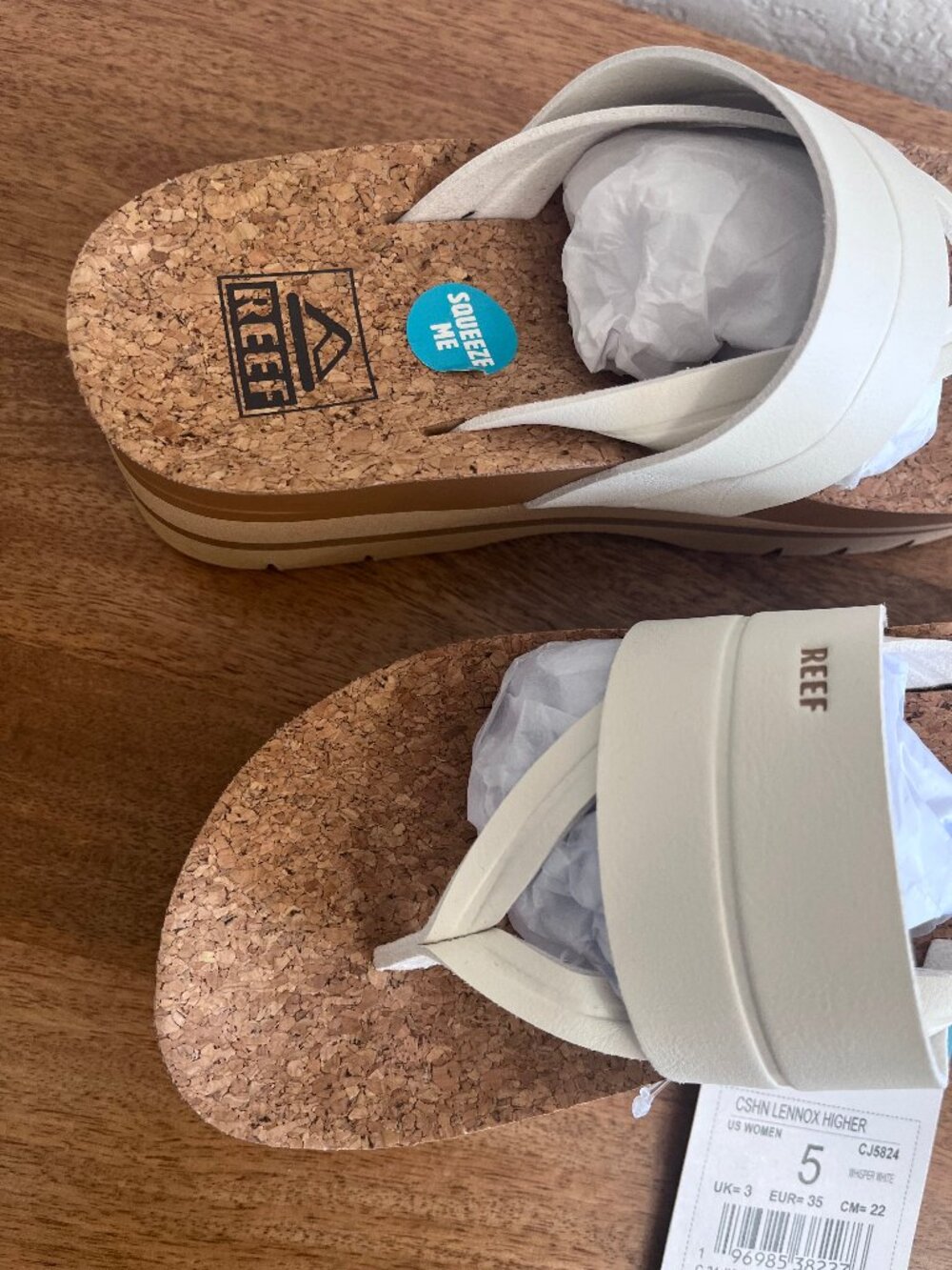 Reef Vista Higher Savanah Platform Thong Sandal in Whisper White 5 - Picture 10 of 12